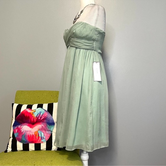 J Crew Arabelle Silk Chiffon Strapless Dress Dusty Shale NEW Size 4 - Picture 3 of 7